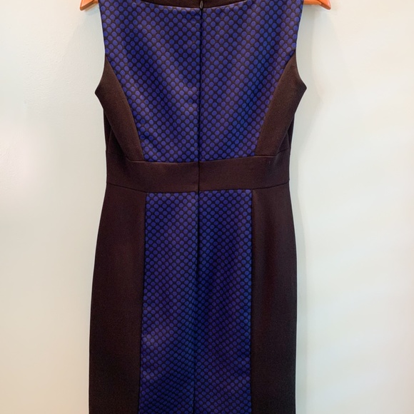 TAHARI Blue & Black Sheath Dress Size 4 - Picture 6 of 8